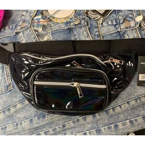 Metallic Faux Leather Fanny Pack